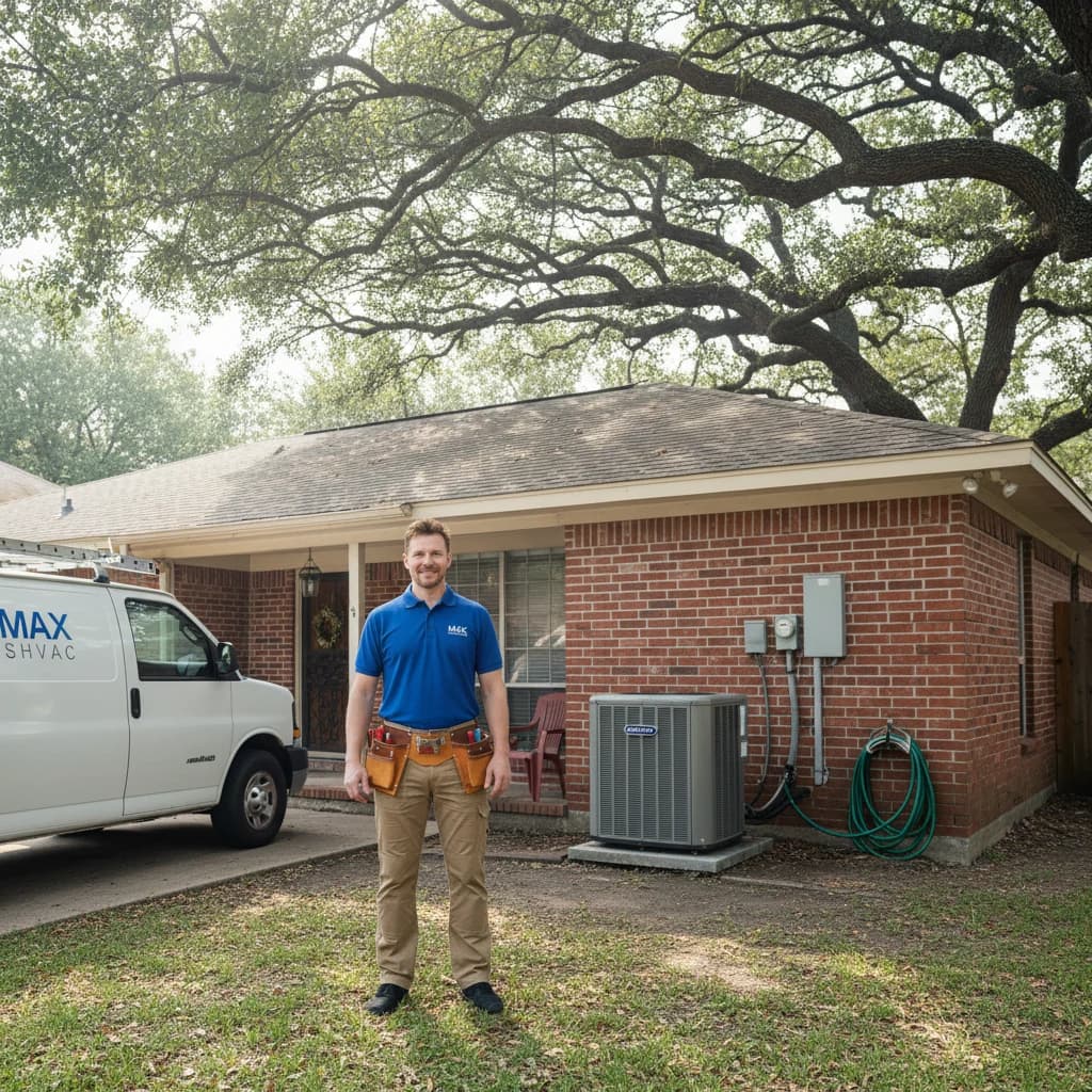 Max HVAC technician at a Houston home